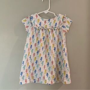 Mini Boden Dress 12-18 Seahorse Print Beach Playdress